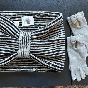 NWT kate spade plaited rib neckwarmer with tech finger gloves